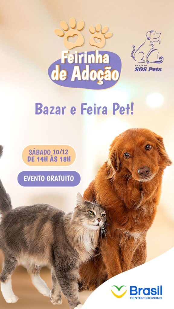 Brasil Center Shopping oferece feira de adoção de animais neste